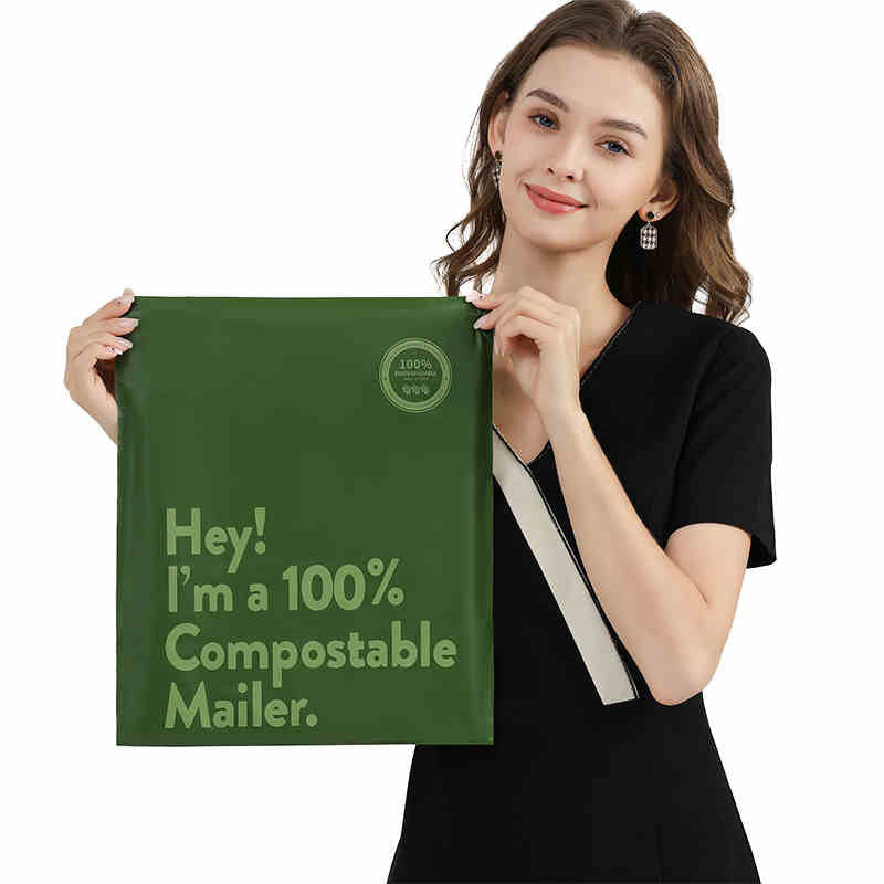 Eco-Friendly Compostable Mailer - Green, Biodegradable Shipping Solution
