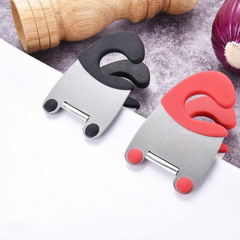 Red and White Silicone Spoon Holder Clip for Mess-Free Cooking