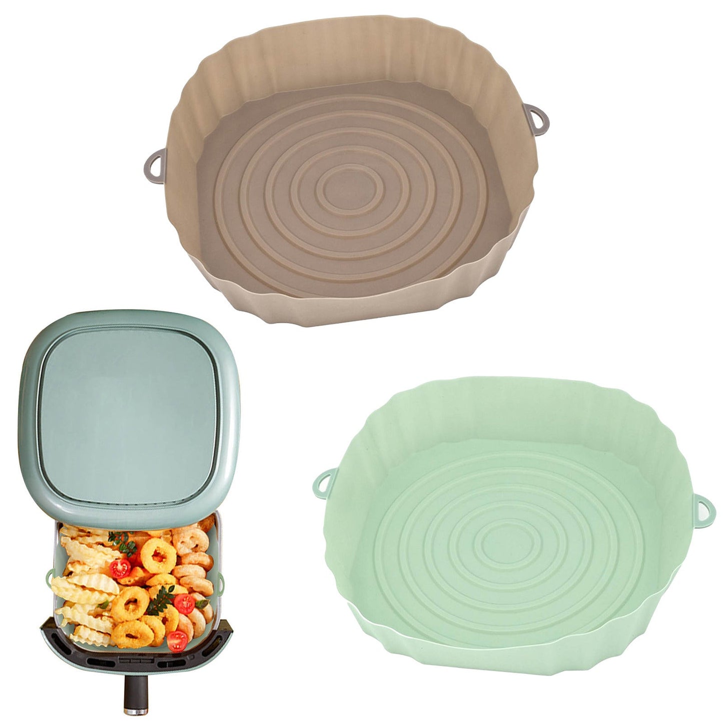 Reusable Silicone Air Fryer Liners - Eco-Friendly, Durable, Easy to Clean