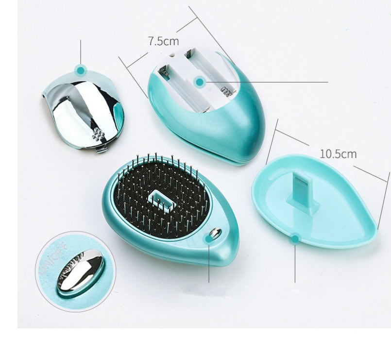 Teal Teardrop Hairbrush with Metal Bristles for Eco-Friendly Hair Care