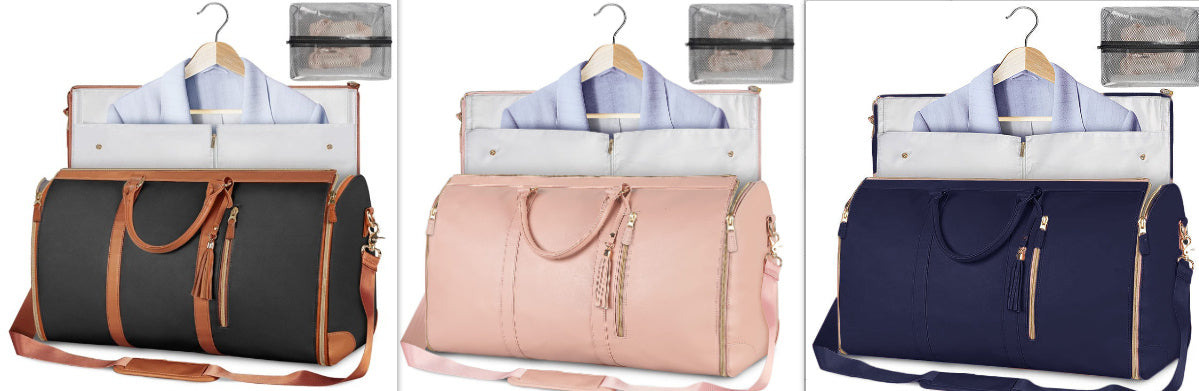 Versatile Light Pink Garment & Duffel Bag for Eco-Friendly Travel