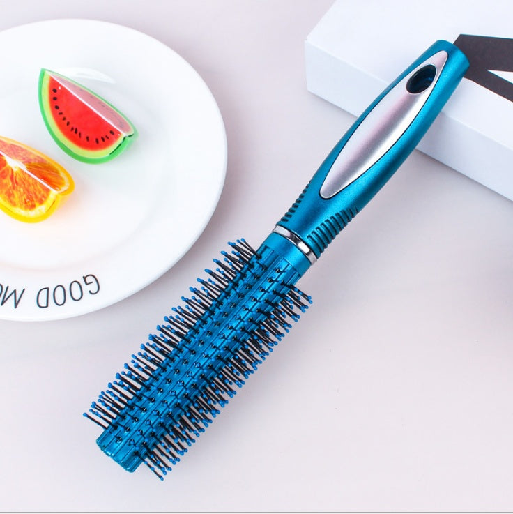 Teal Teardrop Hairbrush with Metal Bristles for Eco-Friendly Hair Care