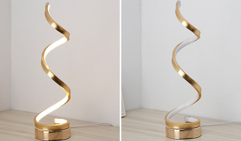 Energy-Efficient Spiral LED Table Lamp - Warm White Light