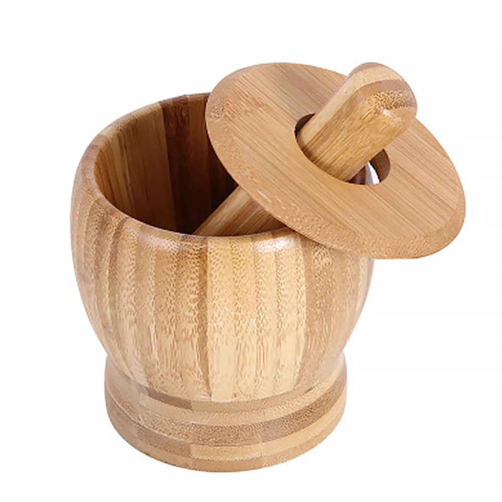Eco-Friendly Bamboo Mortar and Pestle Set for Sustainable Living
