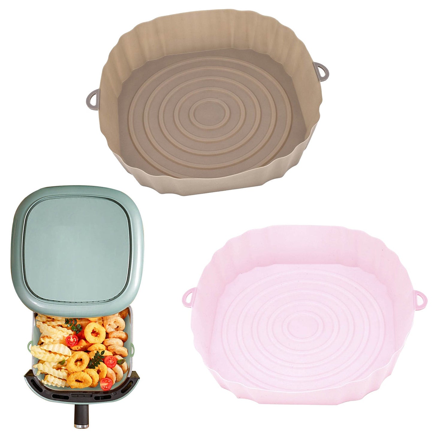 Reusable Silicone Air Fryer Liners - Eco-Friendly, Durable, Easy to Clean