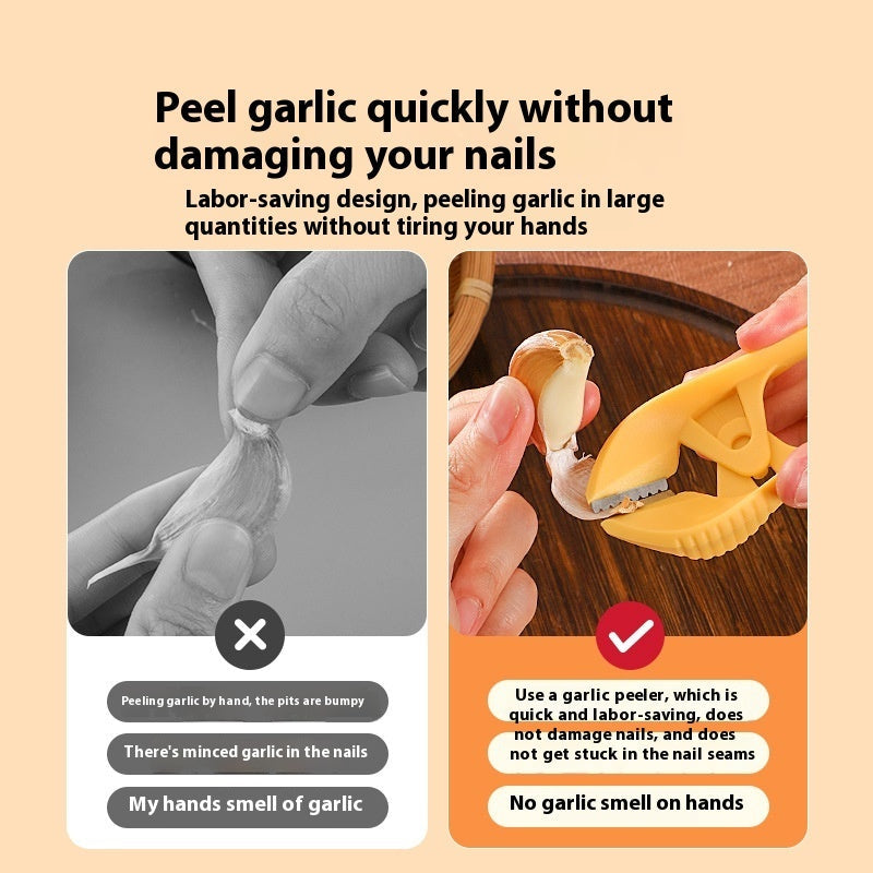 Ergonomic Orange Garlic Peeler - Durable Kitchen Tool