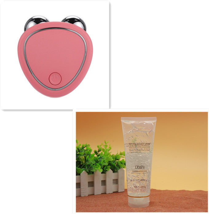 Pink V-Shaped Facial Massager for Wellness and Sustainability