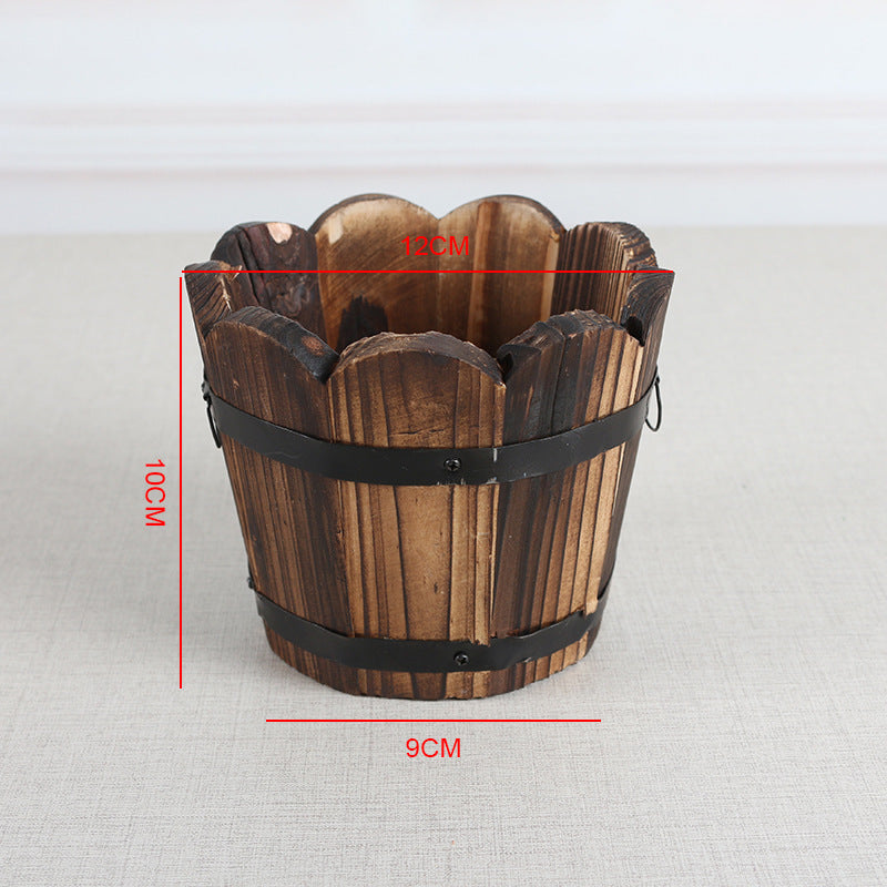 Eco-Friendly Wooden Planters with Metal Accents - Sustainable Home Decor