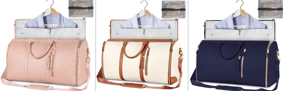 Versatile Light Pink Garment & Duffel Bag for Eco-Friendly Travel