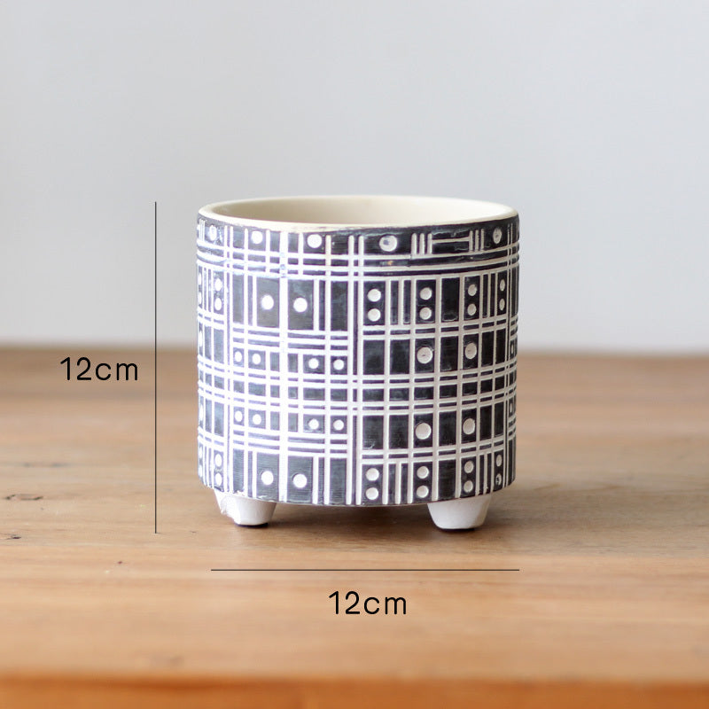 Eco-Friendly Ceramic Planters with Geometric Designs for Indoor Plants