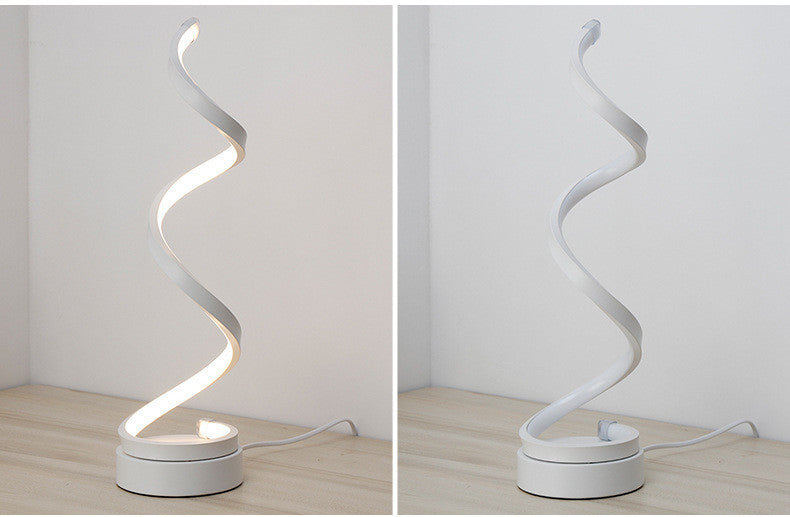 Energy-Efficient Spiral LED Table Lamp - Warm White Light