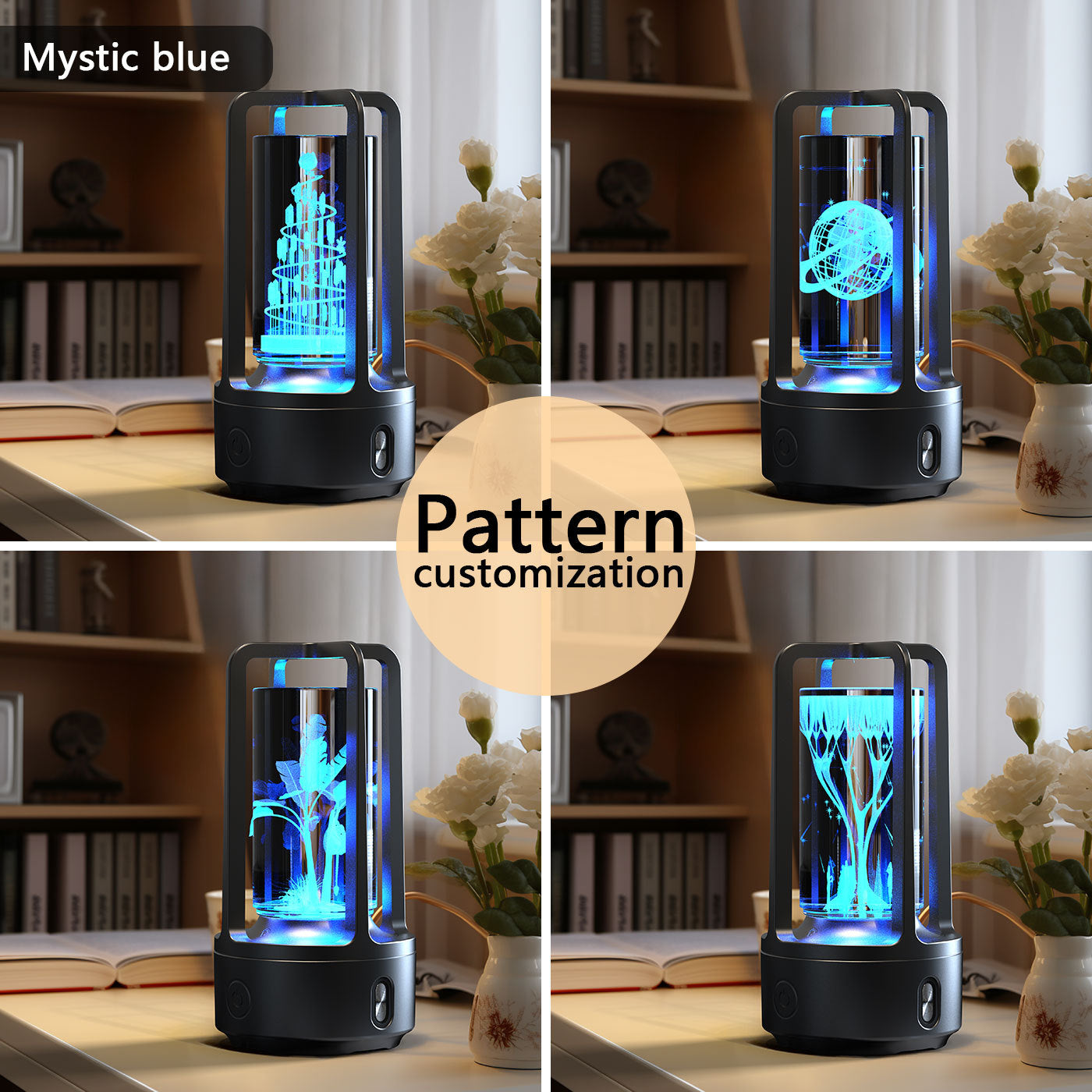 Carved Crystal Lamp - Ambient Decorative Lighting for Wellness
