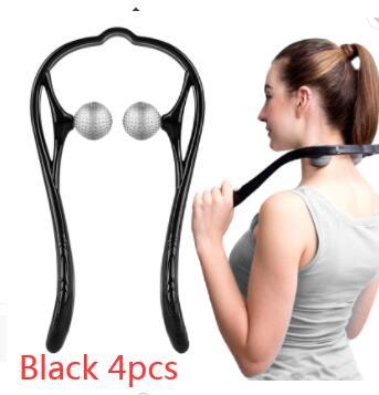 U-Shaped Neck and Shoulder Massager with Dual Handles and Roller Balls