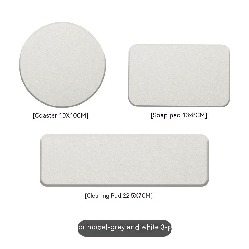 Sustainable Dark Gray Bathroom Accessory Set with Black Marble Pattern