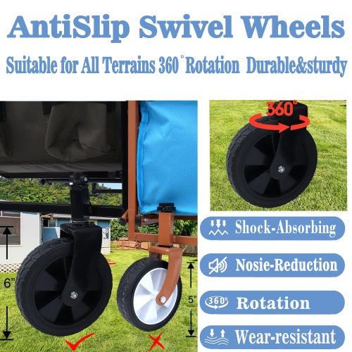 Collapsible Utility Wagon - Durable Folding Cart for Easy Storage
