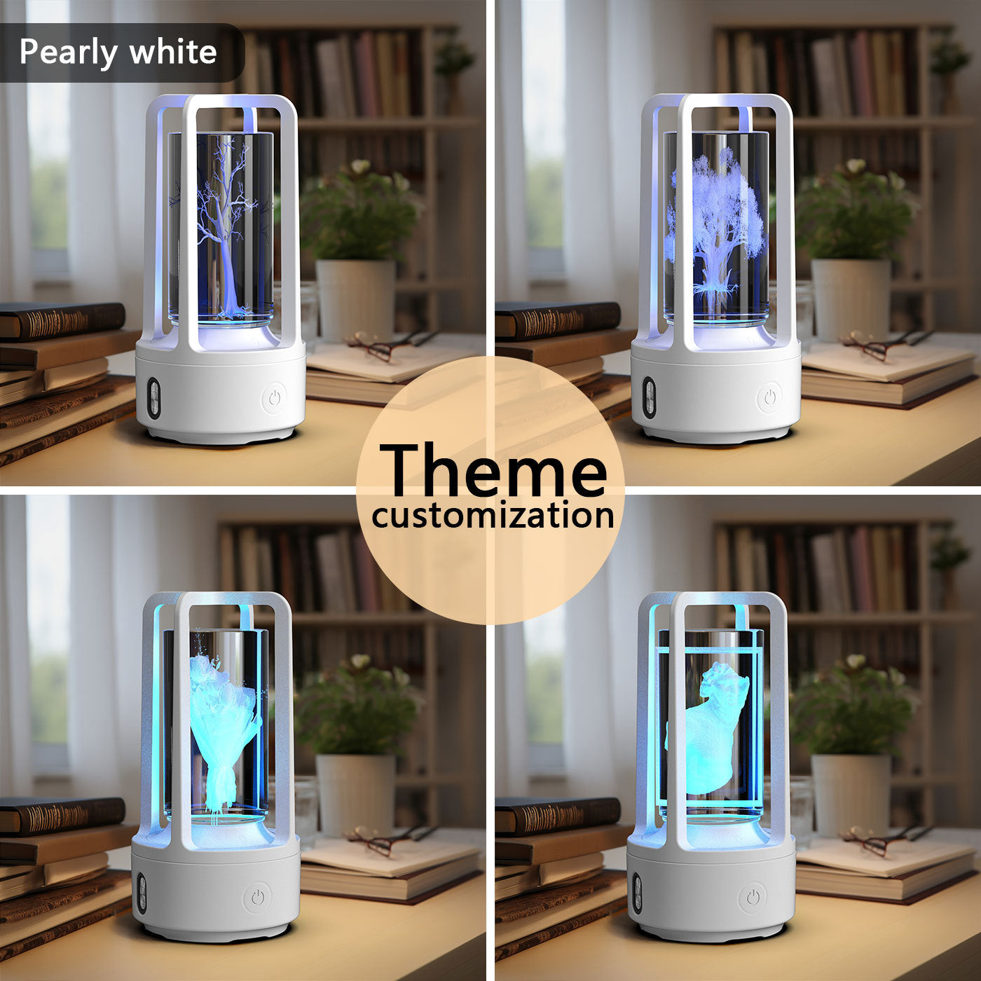 Carved Crystal Lamp - Ambient Decorative Lighting for Wellness