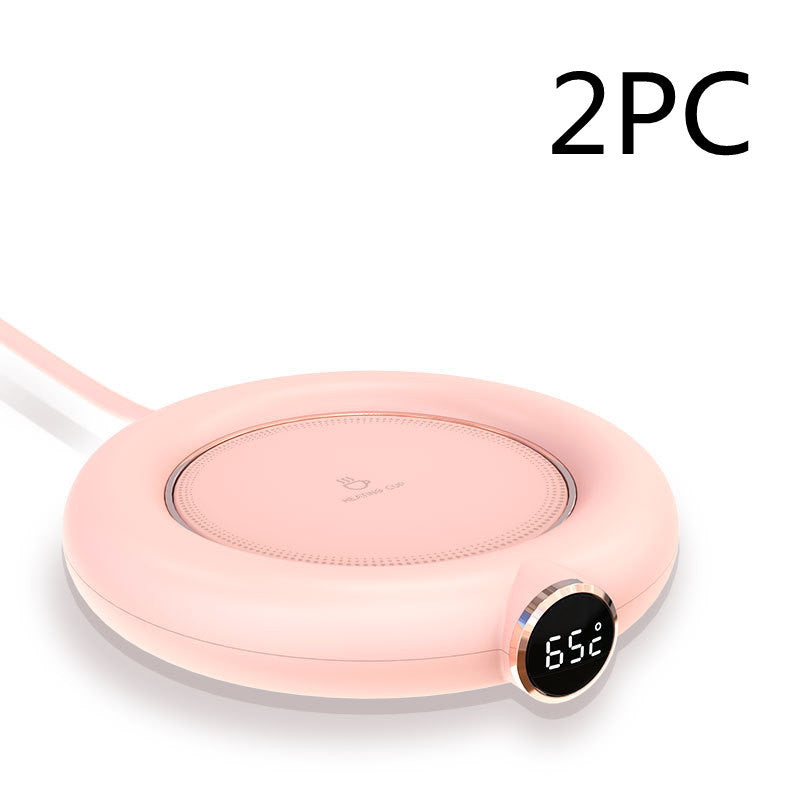 Eco-Friendly Electric Mug Warmer Set with Ceramic Mug - Pink, Green, White