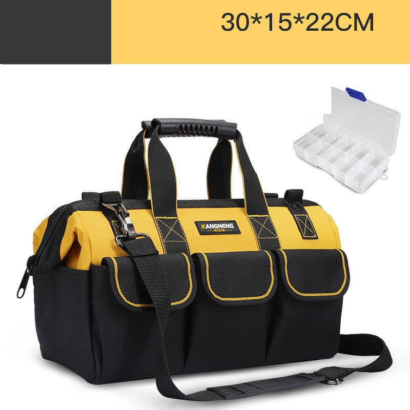 Durable Black and Yellow Tool Bag with Organizer Box