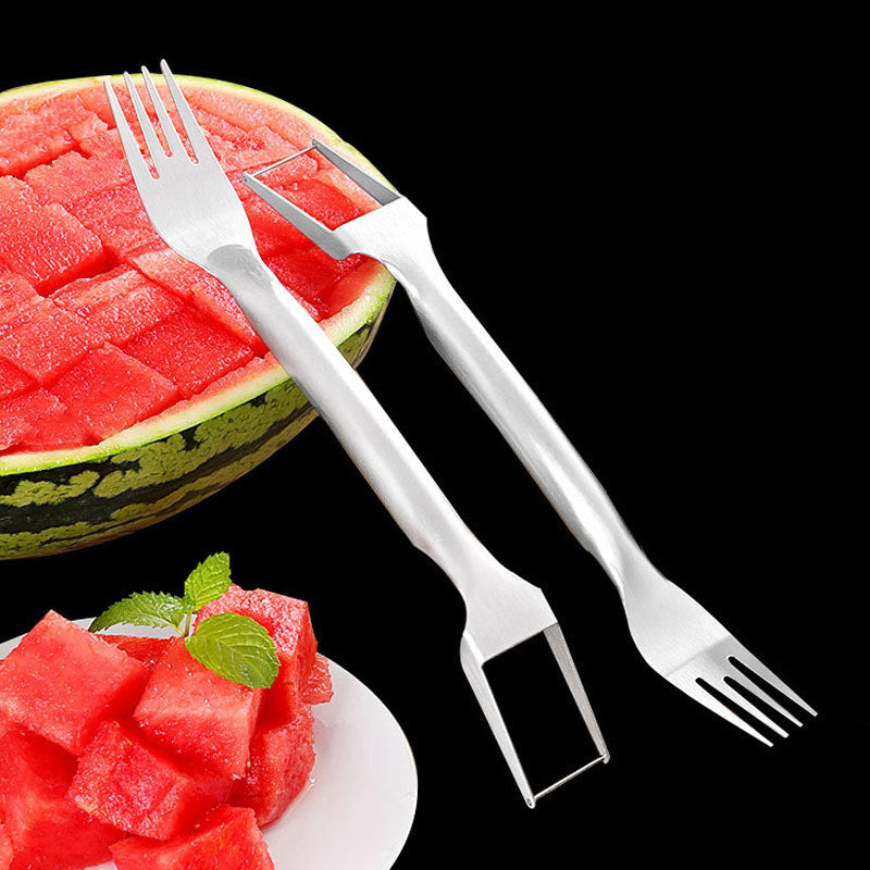 2-in-1 Stainless Steel Watermelon Fork and Slicer - Eco-Friendly Kitchen Tool