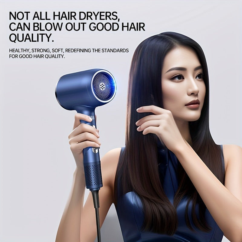 Energy-Efficient Blue Hair Dryer with Digital Display