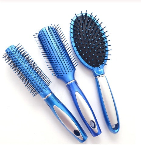 Teal Teardrop Hairbrush with Metal Bristles for Eco-Friendly Hair Care