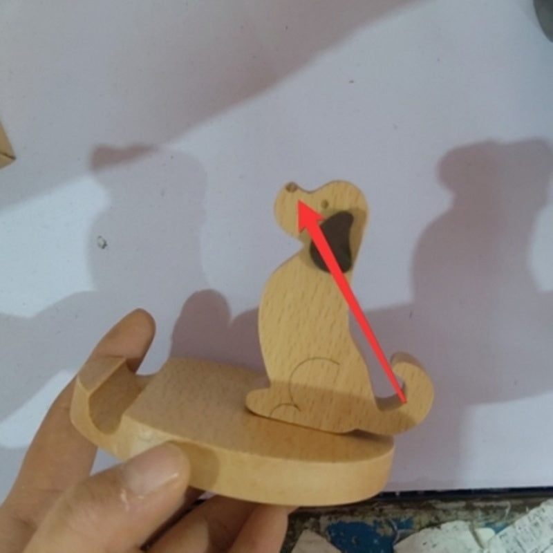 Dinosaur-Shaped Eco-Friendly Wooden Phone Stand