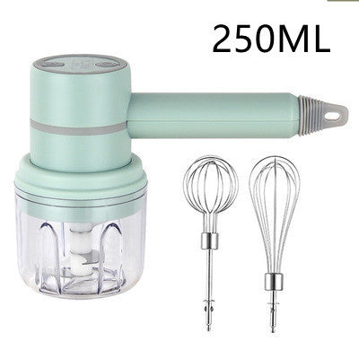 Wireless Handheld Food Mixer - Light Green, Rechargeable, Eco-Friendly
