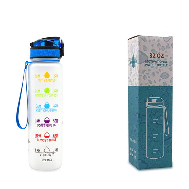 Gradient BPA-Free Water Bottle with Time Markers