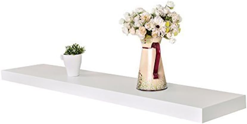 40cm & 60cm Floating Wall Shelves, Available in White, Black, Oak Effect, and Brown Finishes - Wall-Mounted Storage Shelf for Bedroom, Living Room, Bathroom, Modern Home Decor