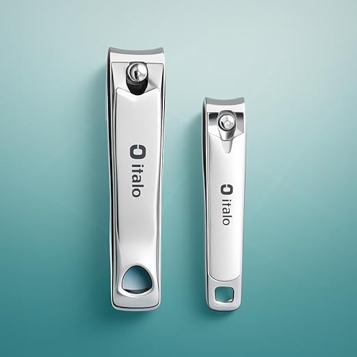 Nail Clipper Set 8x1.4cm & 7x1.1cm – Nail Clippers for Fingernails & Toenails, Compact Travel Nail Trimmers, Precision Pocket Nail Cutter
