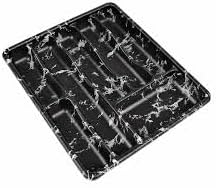 Black Kitchen Drawer Organizer - Adjustable Expandable Cutlery Tray, Non-Slip Design, Perfect for Silverware, Utensils, and Kitchen Tools - Premium Plastic, 7 Compartments