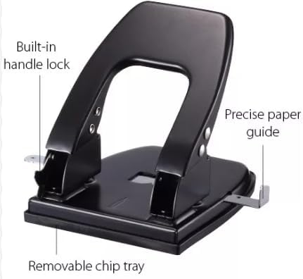Heavy Duty 2-Hole Punch, 30 Sheets Capacity – Durable Metal Puncher for Office & School, Adjustable Paper Guide, Ergonomic Handle, Precise Hole Punching, Ideal for Filing & Organizing