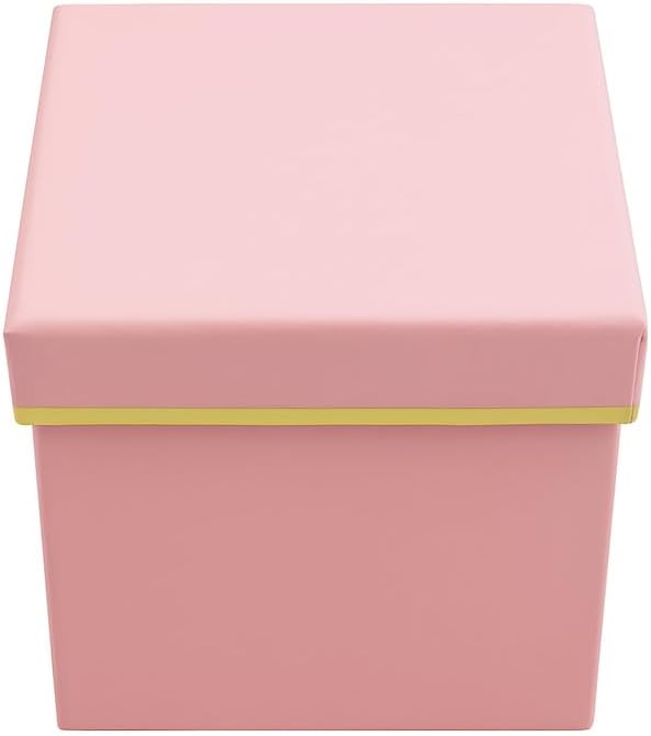 Square Pink Paper Box 8x8x8cm for Gift, Jewelry, Party Favors, Storage, and Crafts