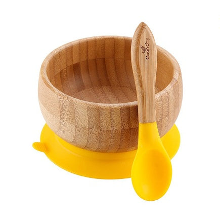Eco-Friendly Bamboo Baby Feeding Set - Bowl and Spoon