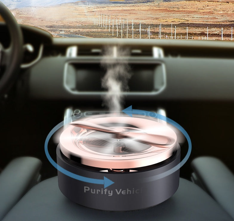 Solar-Powered Portable Air Purifier - Eco-Friendly, Energy-Efficient, Black & Silver