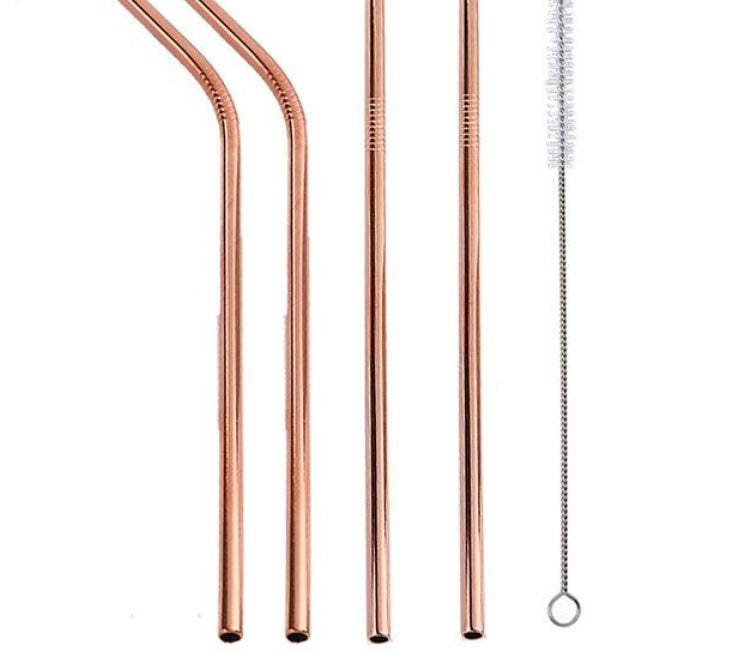 Eco-Friendly Reusable Metal Straws - Assorted Colors, Stainless Steel