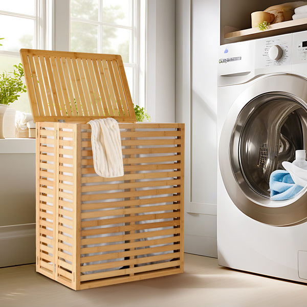 Eco-Friendly Bamboo Laundry Hamper with Removable Liners
