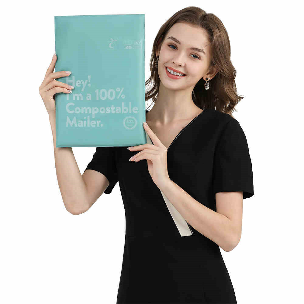 Eco-Friendly Compostable Mailer - Green, Biodegradable Shipping Solution