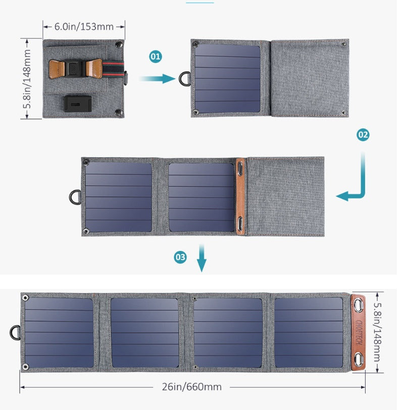 Portable Foldable Solar Panel Charger - Eco-Friendly Energy Solution