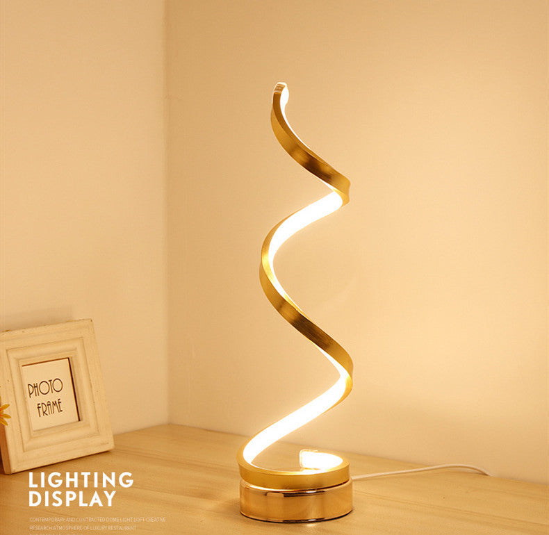 Energy-Efficient Spiral LED Table Lamp - Warm White Light