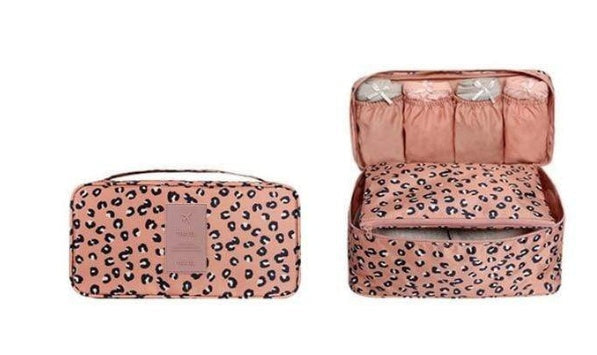 Eco-Friendly Travel Underwear Organizer Bag - Blue Floral Pattern