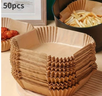 Eco-Friendly Air Fryer Paper Liners - Unbleached, Biodegradable, Round