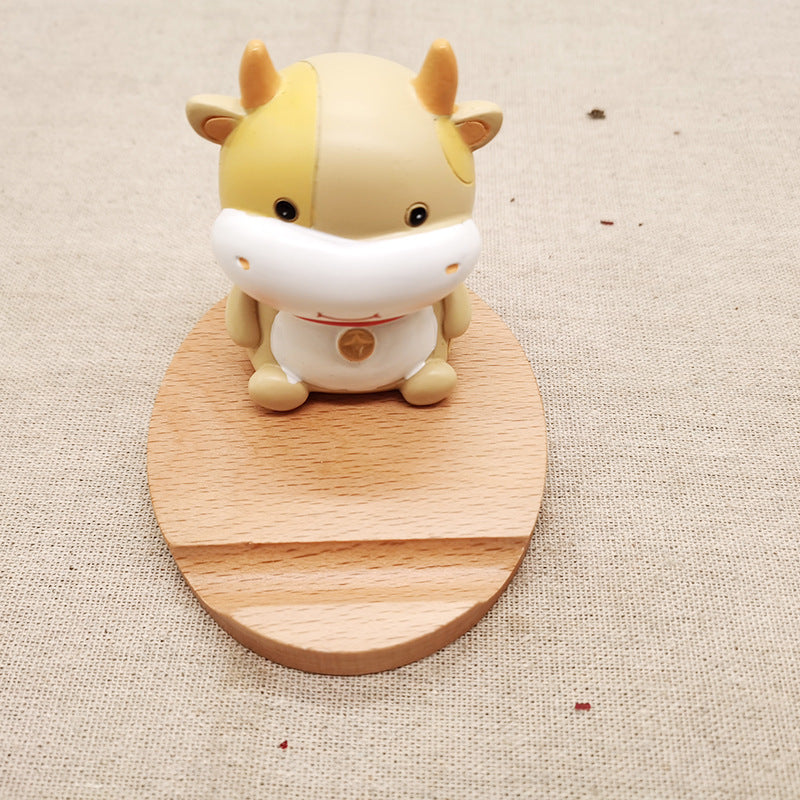 Dinosaur-Shaped Eco-Friendly Wooden Phone Stand