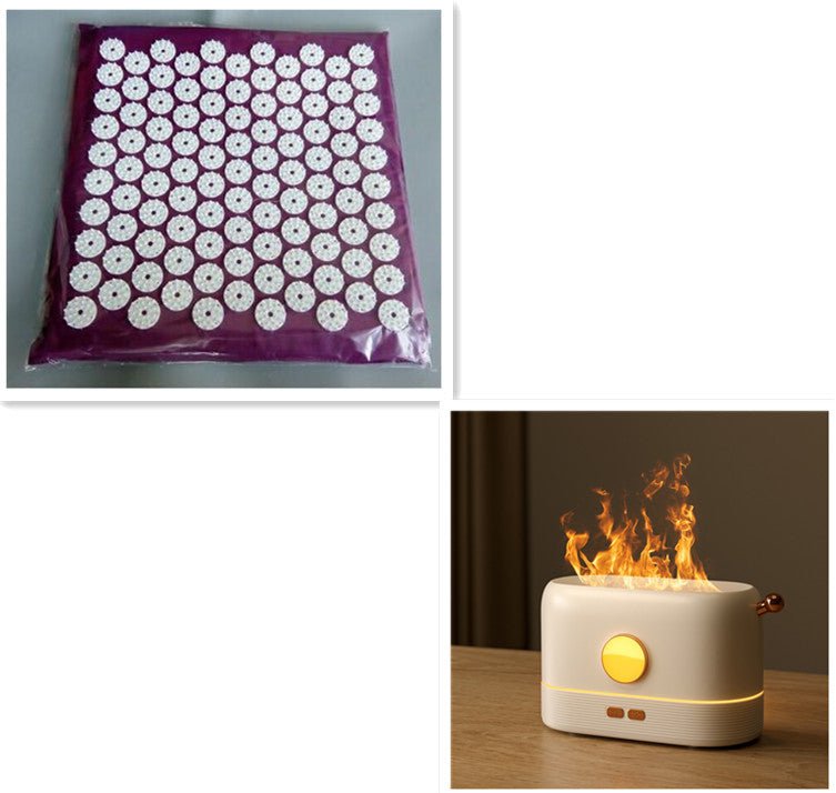 Compact LED Flame Effect Humidifier - Water-Saving & Ambient Light