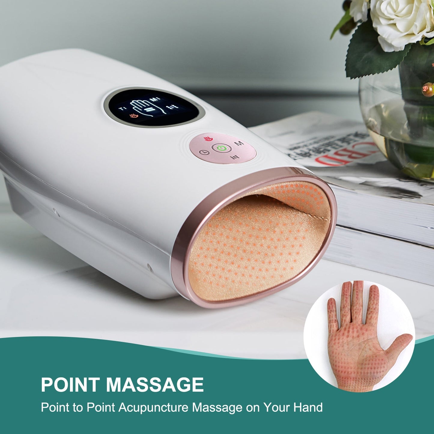 Rechargeable Ergonomic Hand Massager for Stress Relief and Wellness