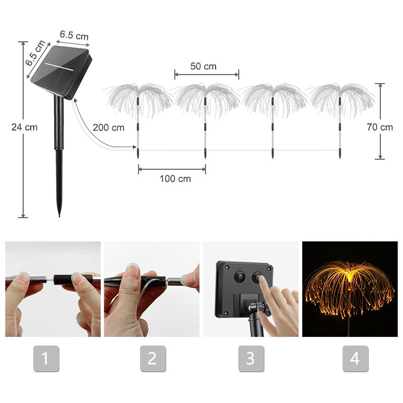 Solar-Powered Multicolor Fiber Optic Garden Lights