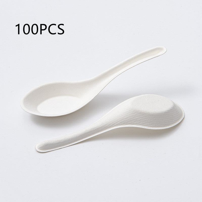 Eco-Friendly Biodegradable Bowls and Spoons Set - Compostable Tableware
