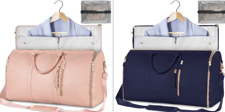 Versatile Light Pink Garment & Duffel Bag for Eco-Friendly Travel