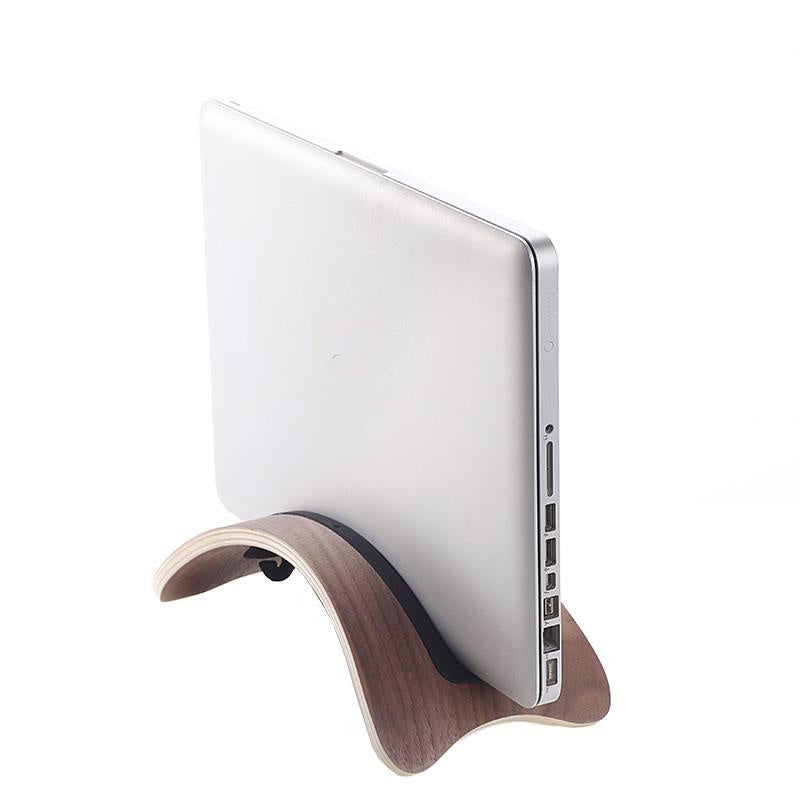 Eco-Friendly Curved Wooden Laptop Stand for Ergonomic Workspace