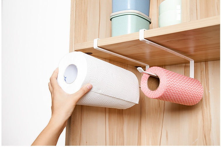 Space-Saving Under-Shelf Paper Towel Holder - No Tools Needed